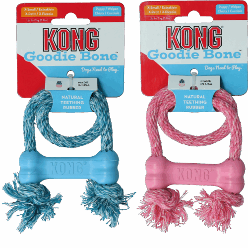 KONG Puppy Goodie Bone met touw XS EU