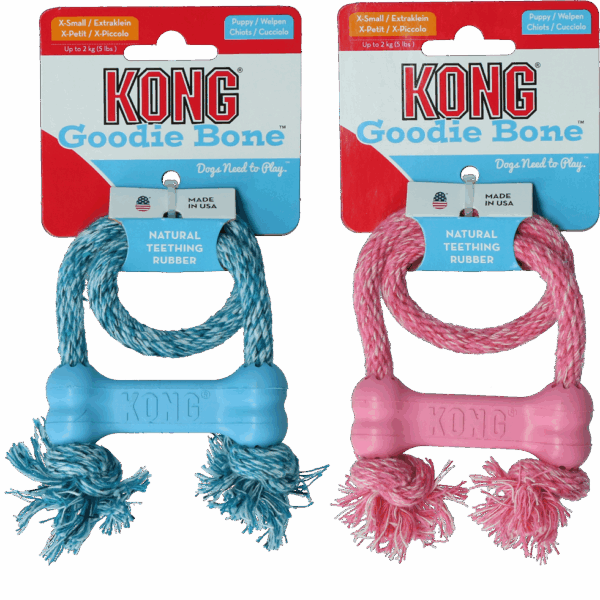 KONG Puppy Goodie Bone met touw XS EU