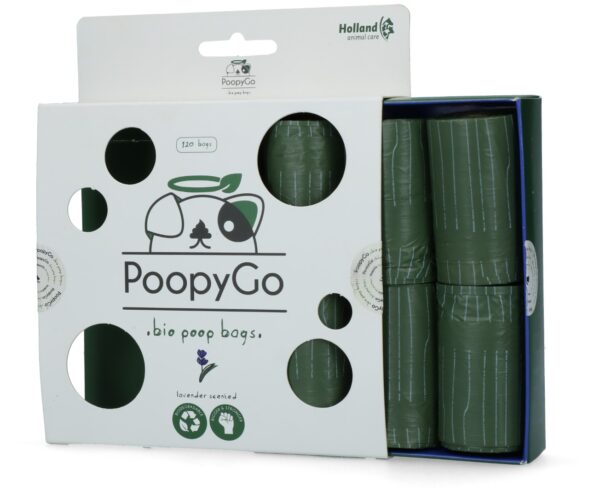 PoopyGo Eco friendly 120 st. (8x15 zakjes) Lavendelgeur