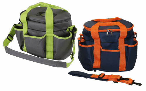 Borsteltas 27 x 22 x 22cm d.blauw/oranje