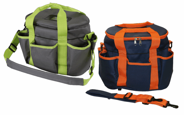 Borsteltas 27 x 22 x 22cm d.blauw/oranje