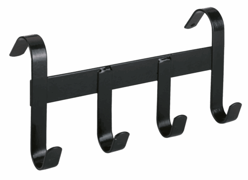 268225 Halsterhouder metaal met 4 ophanghaken zwart