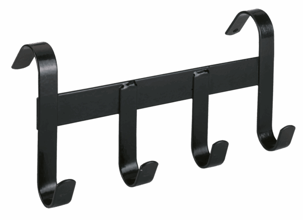 268225 Halsterhouder metaal met 4 ophanghaken zwart