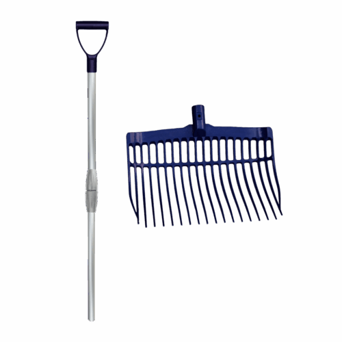 271766 Mestvork kunststof blue met alu. steel in a box