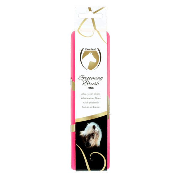 276714 Excellent Horse Grooming Brush Medium roze