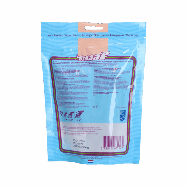 Braaaf Salmon Rollsticks 12 cm  with wrapped salmon