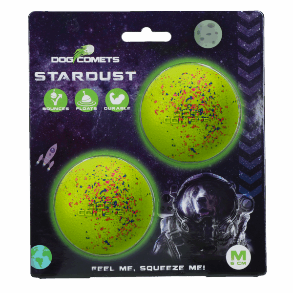 Dog Comets Ball Stardust Groen M 2-pack