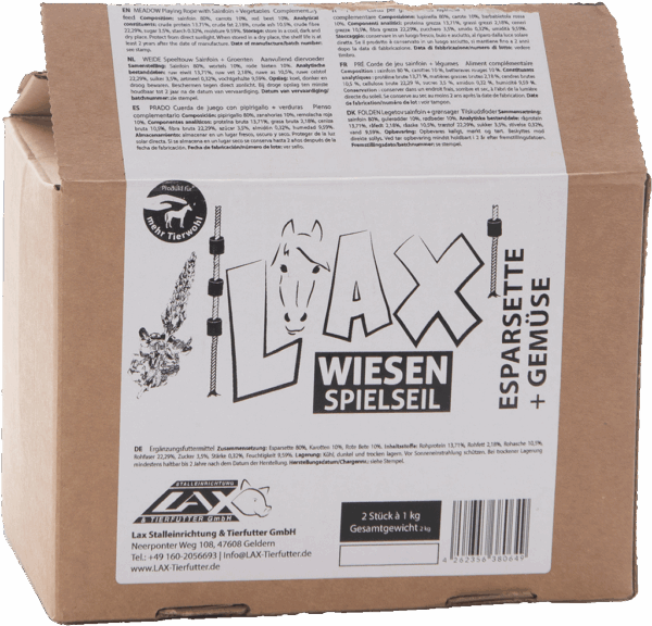 Lax Esparcette aan Touw + Groente Paard