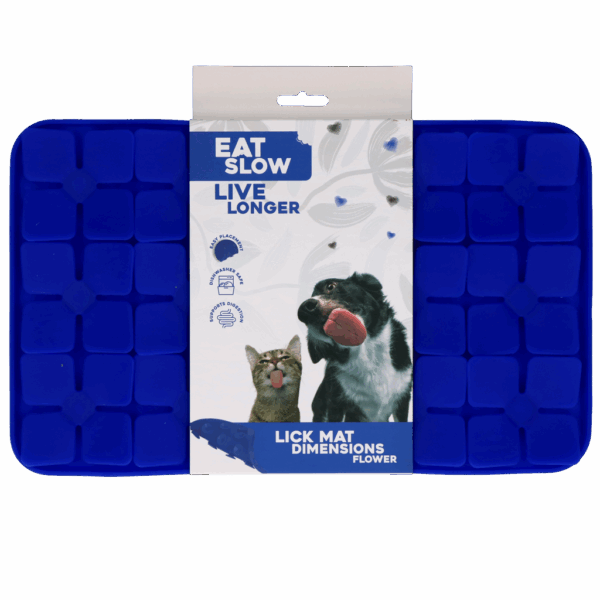 282556 Eat Slow Live Longer Lick Mat Dimensions Flower Blue