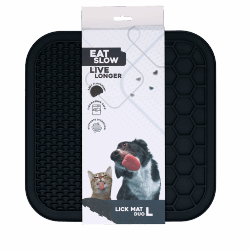 282570 Eat Slow Live Longer Lick Mat Duo L Grey