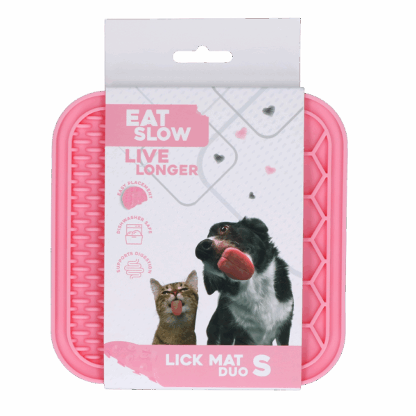282593 Eat Slow Live Longer Lick Mat Duo S Pink