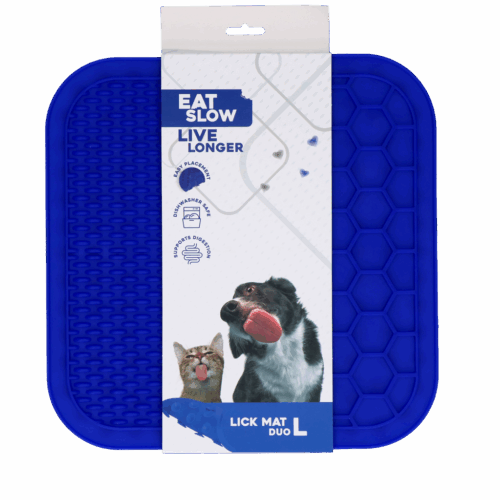 282648 Eat Slow Live Longer Lick Mat Duo L Blue
