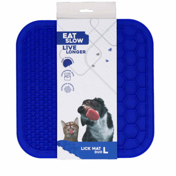 282648 Eat Slow Live Longer Lick Mat Duo L Blue