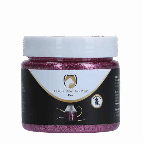 Excellent Horse Hi Gloss Glitter Hoof Polish Pink 150 ml