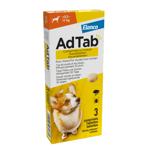 Adtab kauwtablet voor honden (>5,5 - 11 kg) 3 tabletten