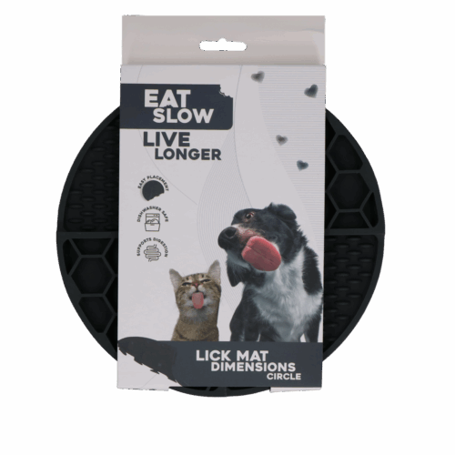 282870 Eat Slow Live Longer Lick Mat Dimensions Circle Grey