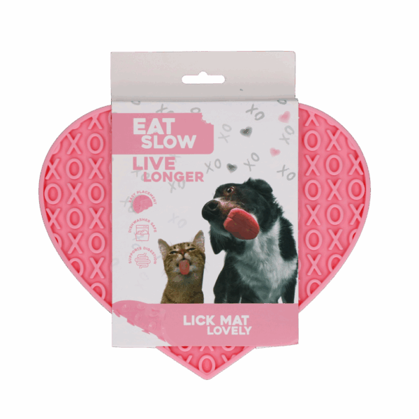 Eat Slow Live Longer Lick Mat Lovely Pink