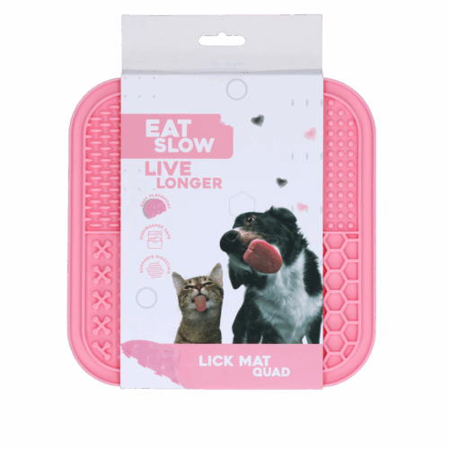 282904 Eat Slow Live Longer Lick Mat Quad Pink