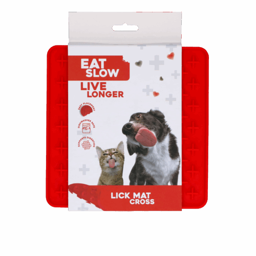 283011 Eat Slow Live Longer Lick Mat Cross Rood