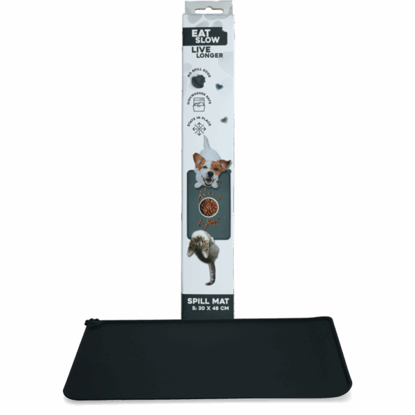 Eat Slow Live Longer Spill Mat S Grey
