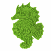 Eat Slow Live Longer Lick Mat Seahorse Groen