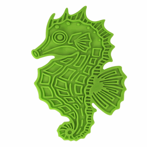 285230 Eat Slow Live Longer Lick Mat Seahorse Groen