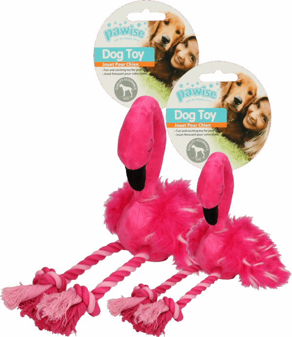 285712 Pawise Flamingo met poten van touw L