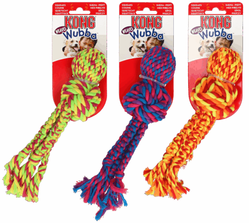 285751 KONG Wubba Weaves met touw Ass. S