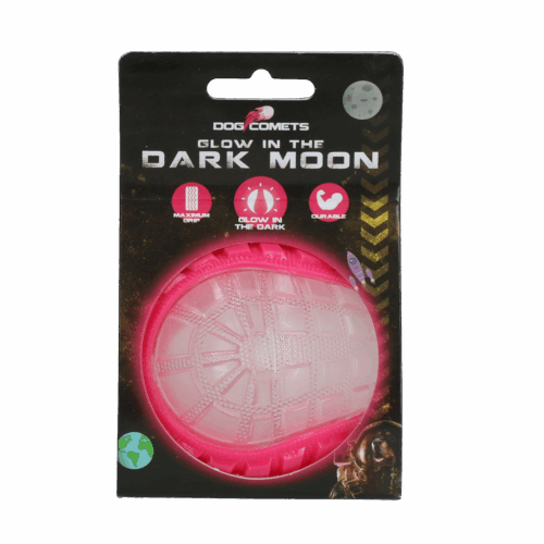 Dog Comets Glow in the Dark Moon Pink M
