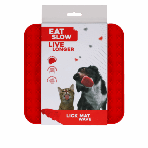 286071 Eat Slow Live Longer Lick Mat Wave Red
