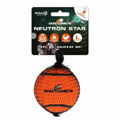 Dog comets Neutron Star Tennisbal met pieper L Oranje 1st