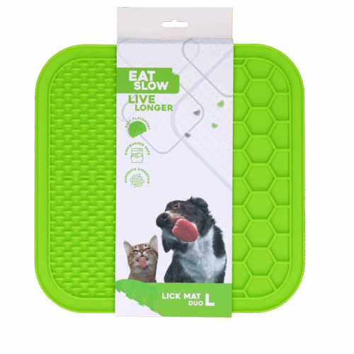 286319 Eat Slow Live Longer Lick Mat Duo L Green