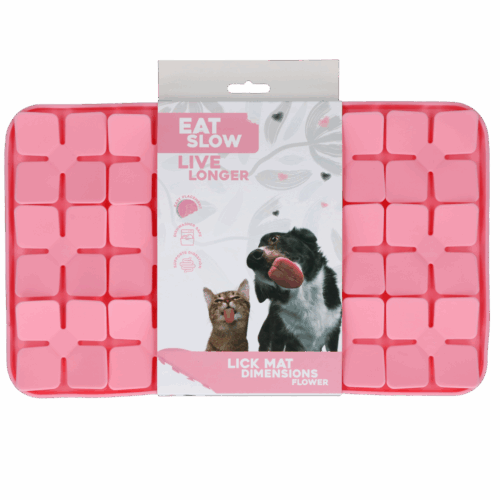 286509 Eat Slow Live Longer Lick Mat Dimensions Flower Pink