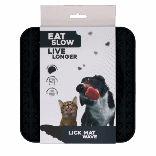 286589 Eat Slow Live Longer Lick Mat Wave Grey