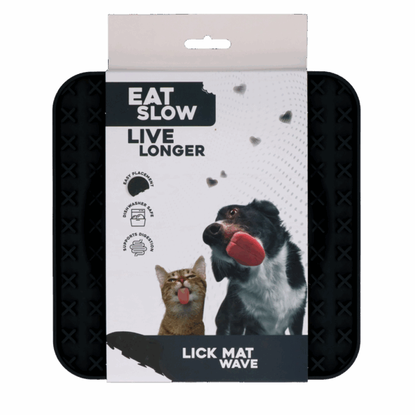Eat Slow Live Longer Lick Mat Wave Grey