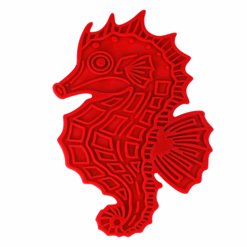286614 Eat Slow Live Longer Lick Mat Seahorse Rood