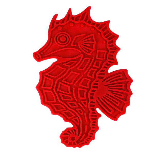 286614 Eat Slow Live Longer Lick Mat Seahorse Rood