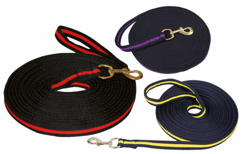Longeerlijn soft zwart/rood 8 meter