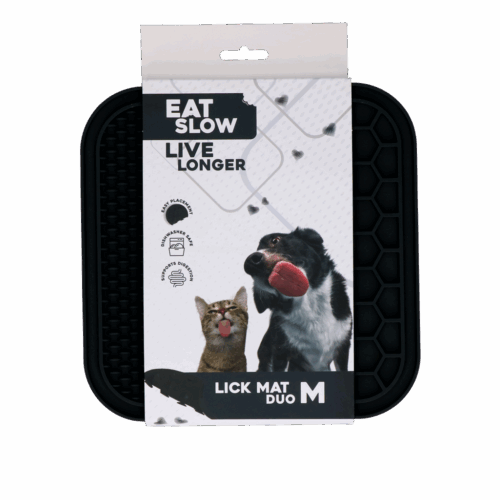 286661 Eat Slow Live Longer Lick Mat Duo M Grey