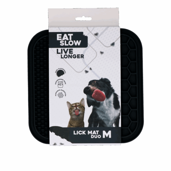 Eat Slow Live Longer Lick Mat Duo M Grey