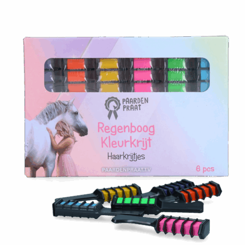 Paardenpraat regenboog kleurkrijt