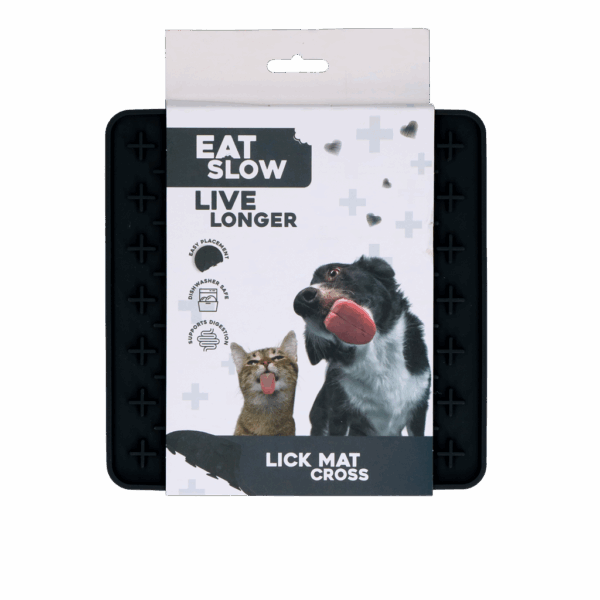 286934 Eat Slow Live Longer Lick Mat Cross Grijs