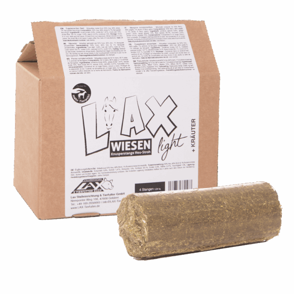 Lax Light met Hooi/stro/kruiden knabbelblok voor Paarden