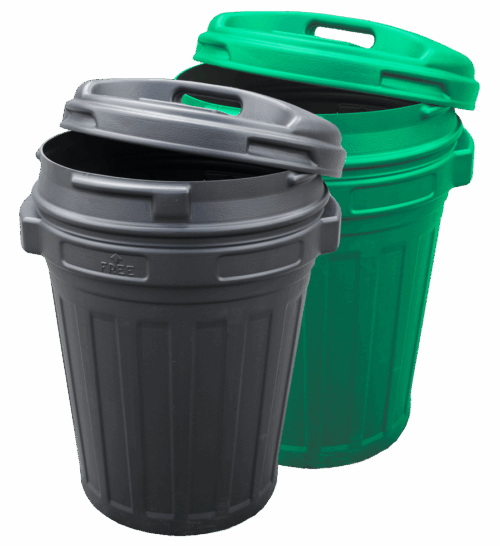 287443 Voerton met draaisluiting 70 liter Green