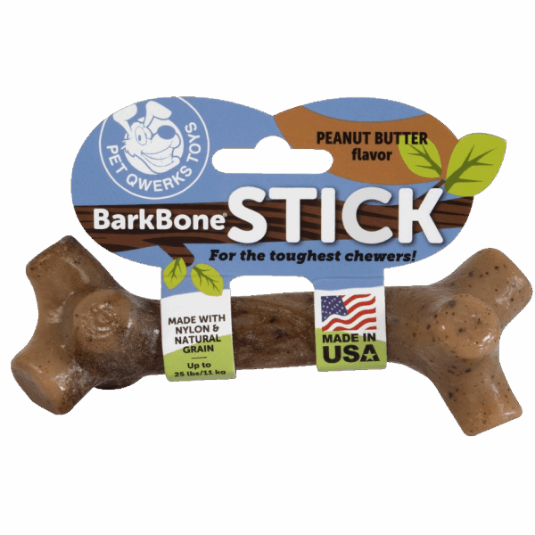 287459 Pet Qwerks BarkBone Stick Peanut Butter - XL