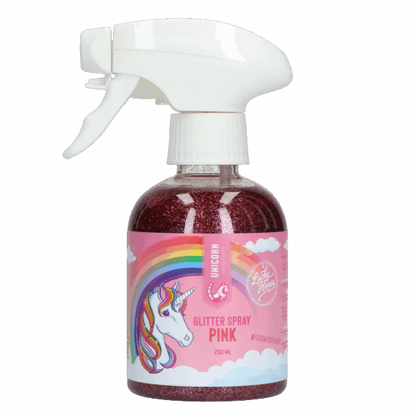 287797 Lucky Horse Unicorn Roze glitter spray