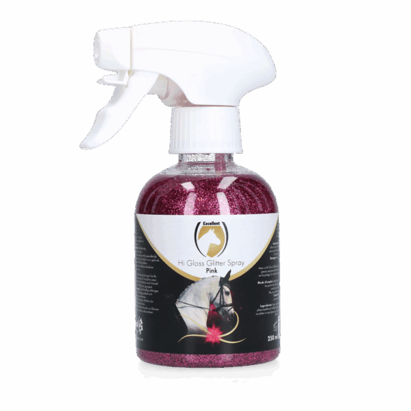 287919 Excellent Horse Hi Gloss Glitter Spray Pink 250 ml