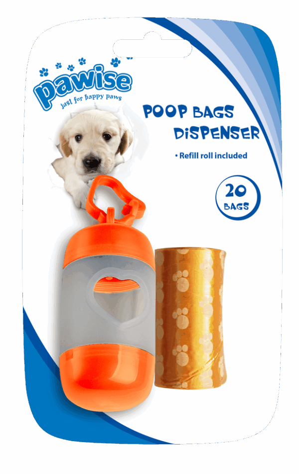 288054 Pawise Poop Bags Dispenser (incl. 2 x 20 bags)
