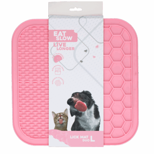 288080 Eat Slow Live Longer Lick Mat Duo L Pink