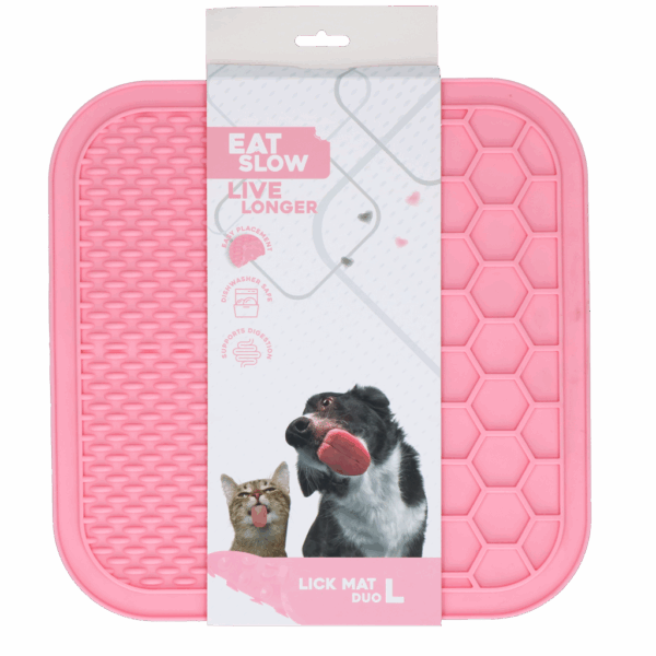 288080 Eat Slow Live Longer Lick Mat Duo L Pink
